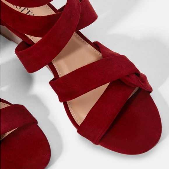 *NEW* JustFab Ismay Burgundy Brick Red Wedges - Picture 3 of 16